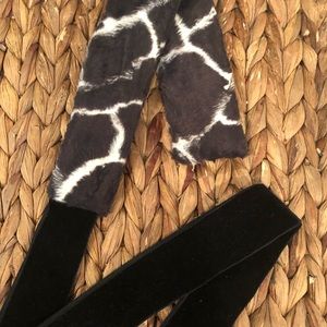 Faux Animal Fur & Velvet Sash
